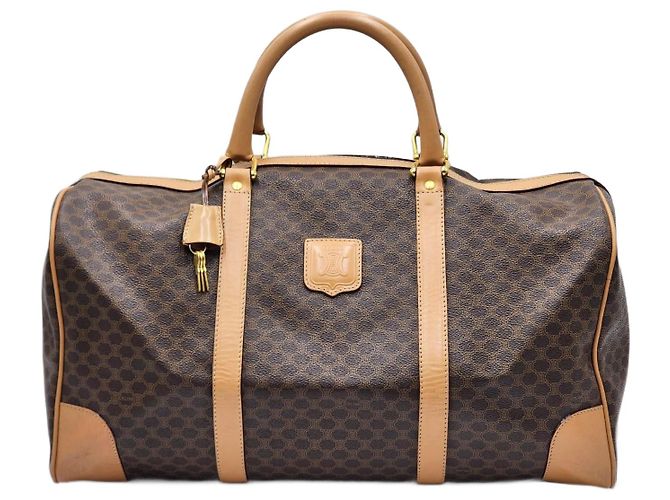 Céline Celine Macadam Triomphe Boston Duffel Reisetasche Braun