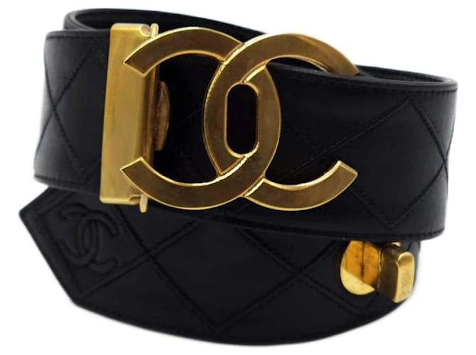 Belts Chanel Chanel Vintage Interlocking Chunky CC Coco Buckle Quilted Diamond Belt