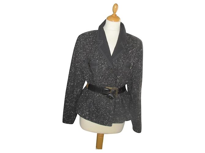 Weill Houndstooth Wool Jacket Dark Grey
