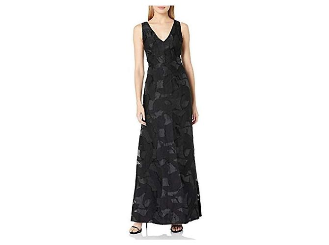 Vera Wang Burnout-Organza-Kleid schwarz