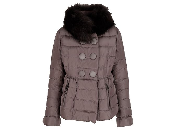 Moncler Down Jacket With Fur - '10s Brown