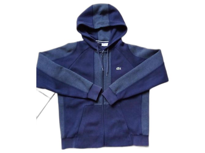 Lacoste Two-tone Sweatshirt Jacket Cotton Dark Grey Navy Blue