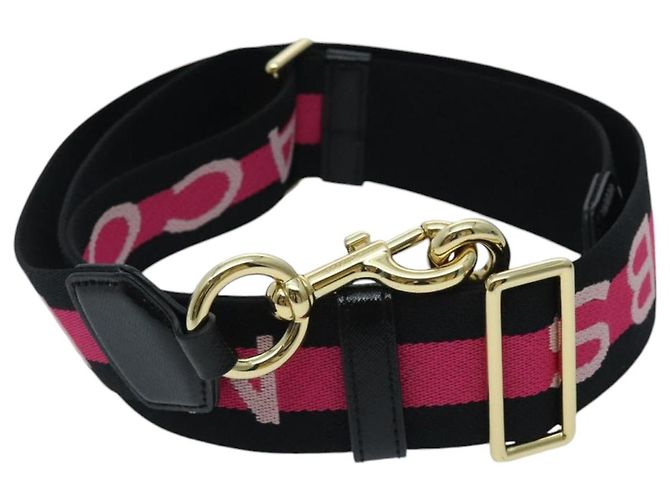 Marc Jacobs Shoulder Strap Canvas 37.4""-57.1"" Black Pink Auth am6997