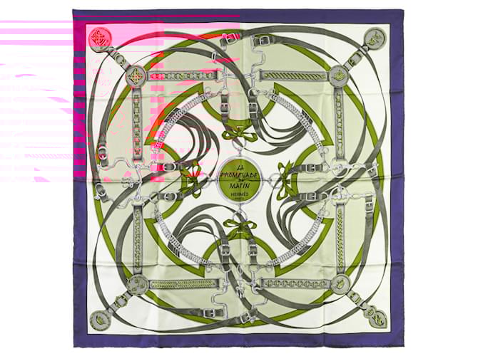 Purple Hermès La Promenade Du Matin Silk Scarf Scarves  ref.1768790
