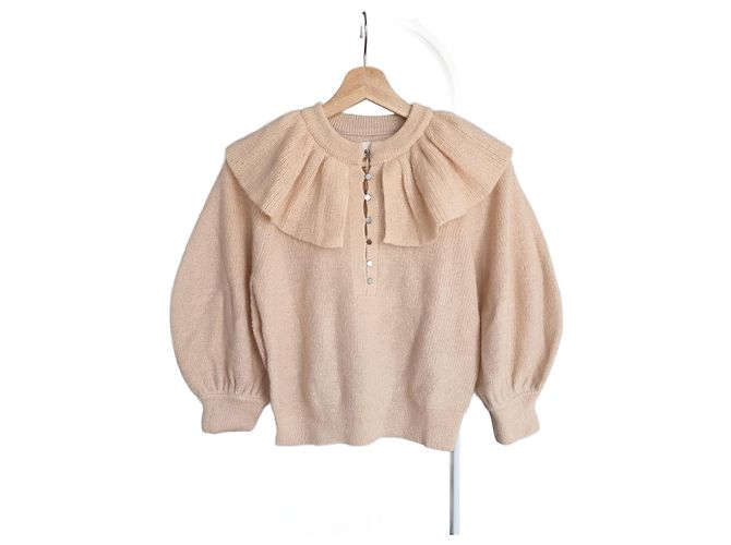 Leichter beiger Pullover aus Mohair-Wollmischung Ba&sh