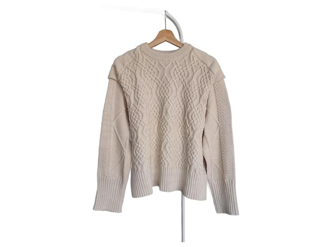 Autre Marque Remain Birger Christensen aran cotton-blend jumper Cream Polyamide  ref.1768975