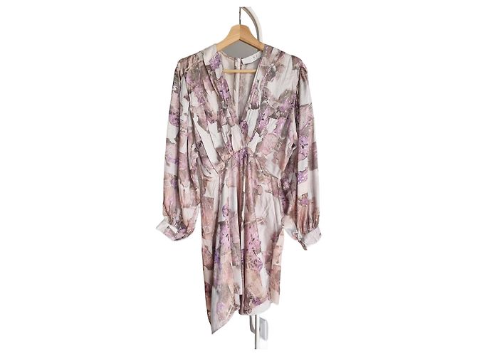 Vestido mini de viscose impressa Iro Nirveli com mangas longas Multicor