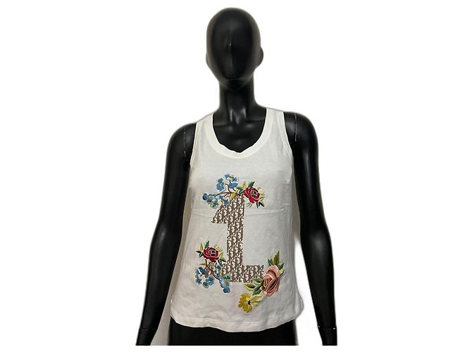 Top Dior blanco de algodón 