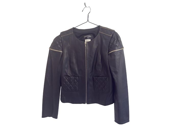 Giacca in pelle di agnello Chanel Nero