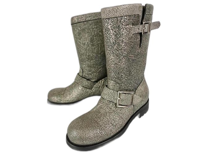 Jimmy Choo Grey Cloth Boots