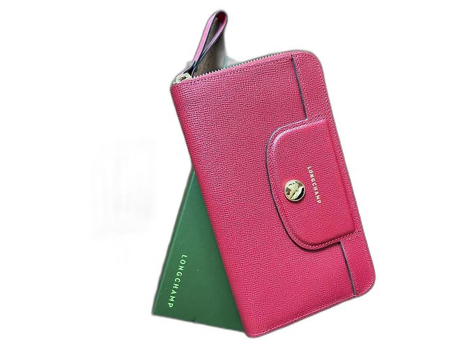 Longchamp Carmin Wallet Red Leather 