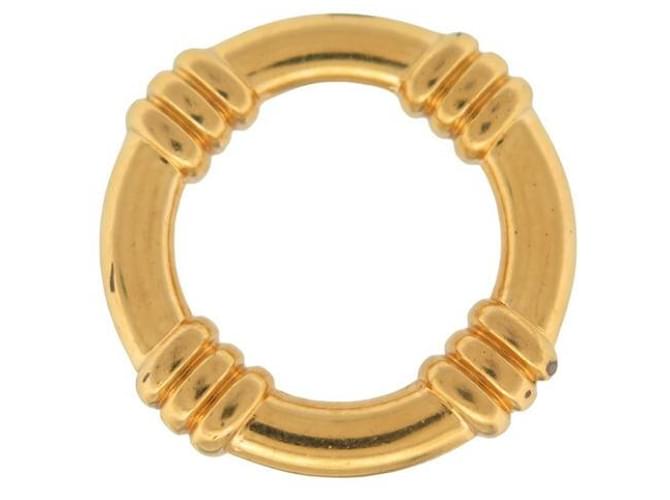 Hermès ANNEAU FOULARD HERMES EN FORME DE BOUEE EN METAL DORE MUD GOLDEN SCARF RING Métal Doré  ref.1769275
