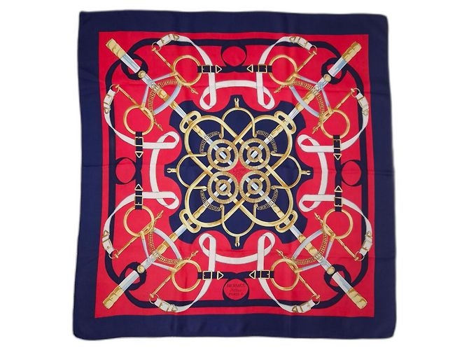 Foulard Hermès classico Eperon d' Or Rosso 
