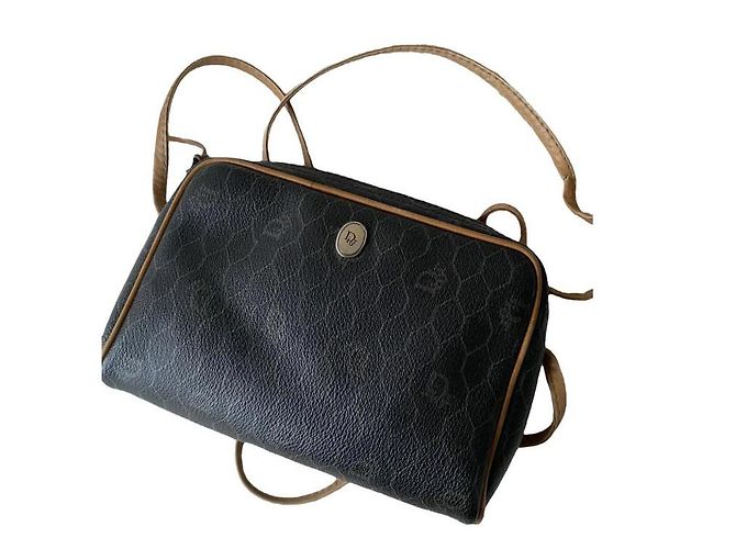 Borsa a spalla Christian Dior marrone in tessuto
