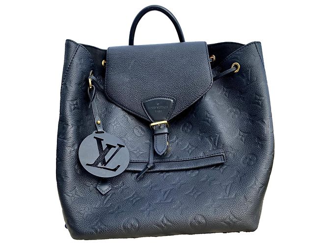 Louis Vuitton Montsouris Backpack Monogram Empreinte Leather Black