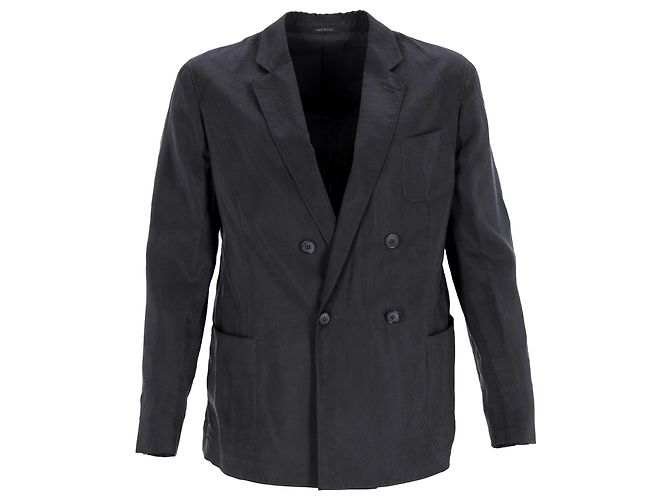 Blazer Giorgio Armani in lino nero