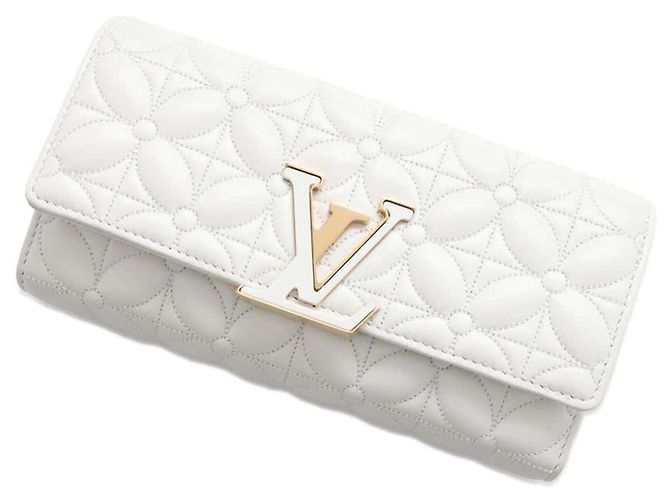 Portefeuille Long Capucines Monogram Fleur Louis Vuitton Blanc Monogramme