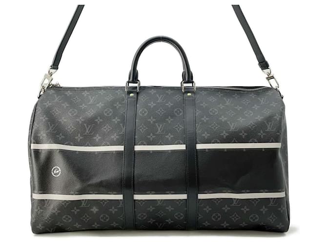 Keepall Louis Vuitton Boston Bag Monogram Eclipse Black Cloth  ref.1770590