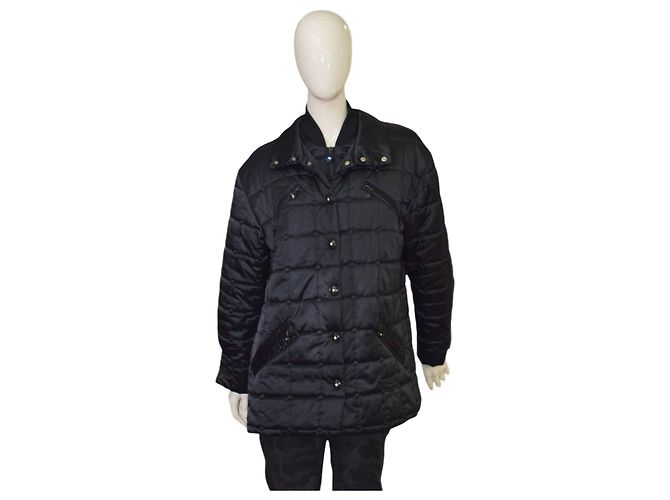 MCM Pufferjacke Schwarz Gesteppt Polyester Größe 38
