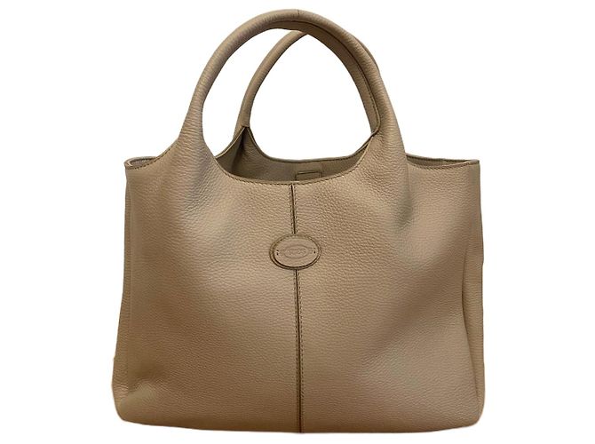Bolsa de couro Tod's bege