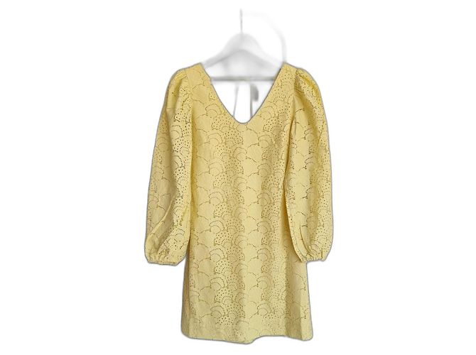 Samsoe & Samsoe Vestido mini de algodón amarillo Anain de Samsoe Samsoe 