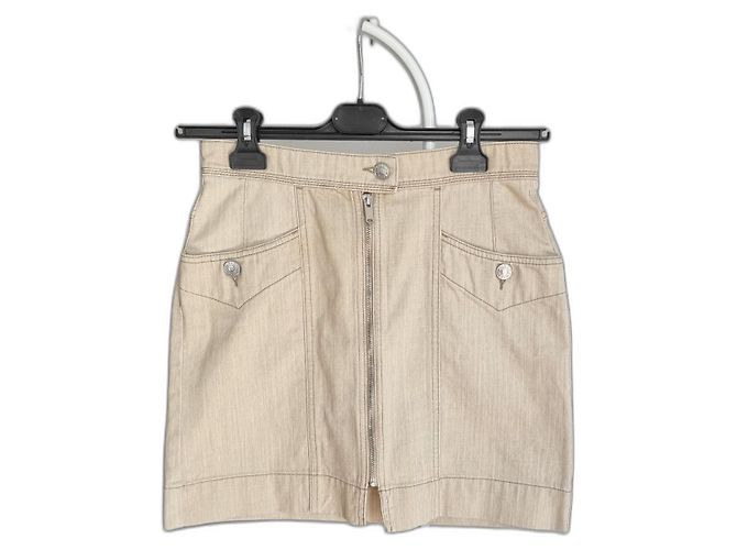 Isabel Marant Etoile Gonna mini in denim beige di cotone Isabel Marant Étoile