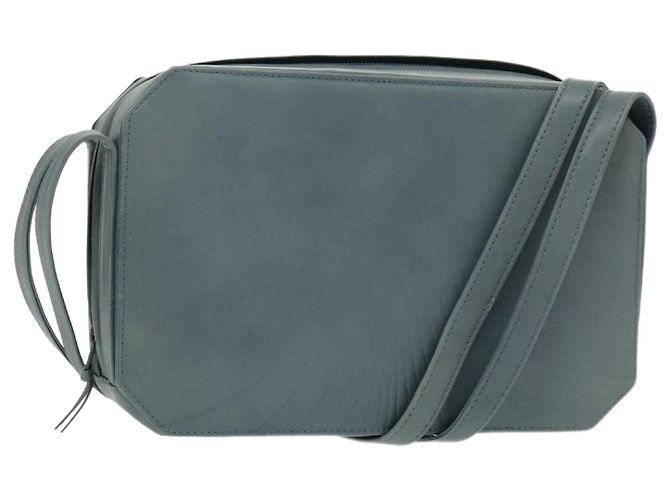 Bolsa de ombro Gianni Versace em couro azul Auth bs19299