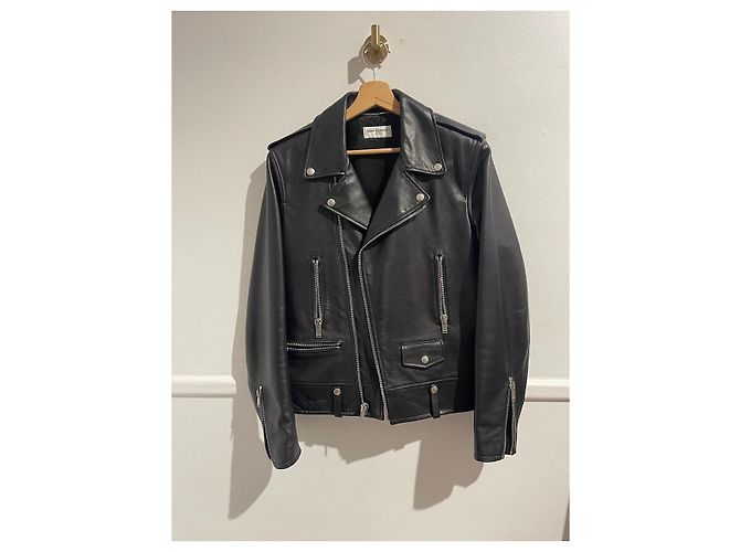 SAINT LAURENT Jacken T.FR 48 Leder Schwarz
