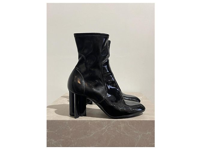 LOUIS VUITTON Stiefeletten T.EU 38 Lackleder Schwarz