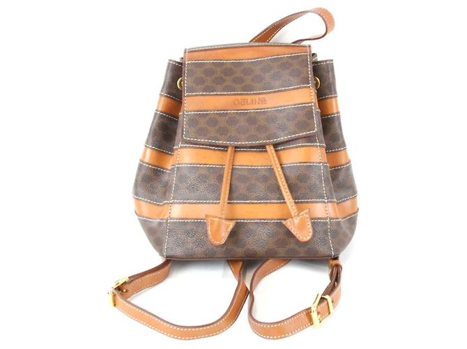 Céline Celine Brown Leather Backpack