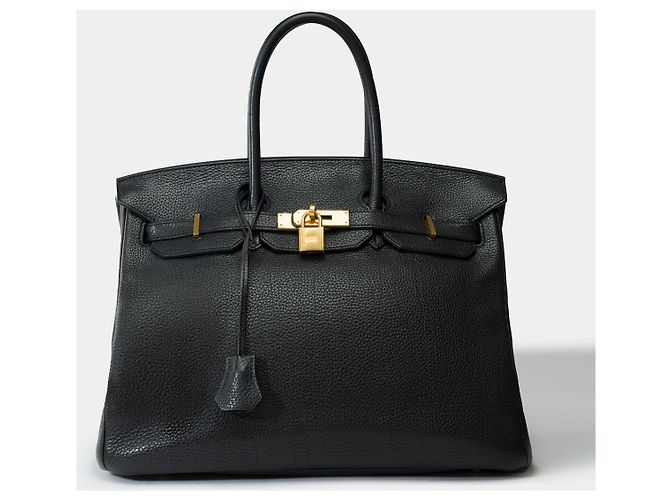 Hermès HERMES Birkin 35 Bag in Black Leather - 101903