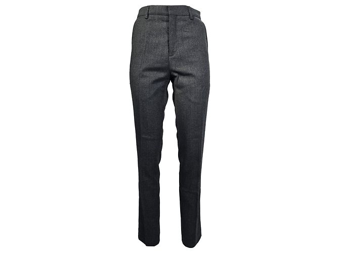 Ami Slim-Fit Trousers in Grey Wool