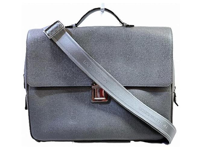 Louis Vuitton Vasily PM Briefcase Grey Leather  ref.1772934