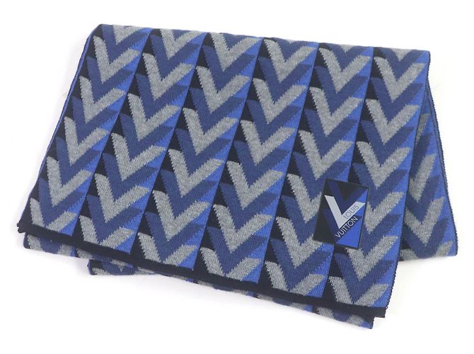 Louis Vuitton Echarpe V Obsession Scarf M70301 Blue