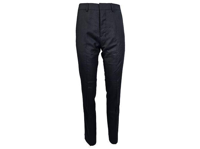 Pantalones Slim-Fit Ami en lana azul marino