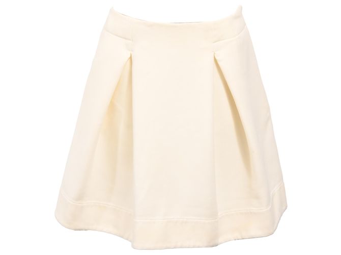 Saia mini plissada A-line em viscose Jil Sander Branco Cru
