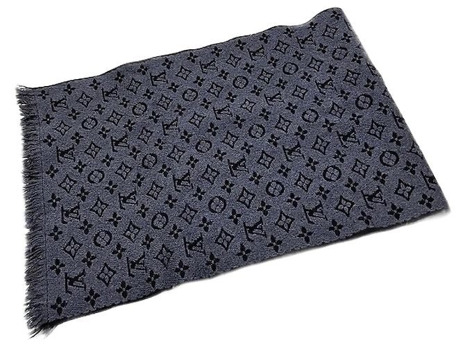Louis Vuitton Monogram Logo Scarf M78525 Blue