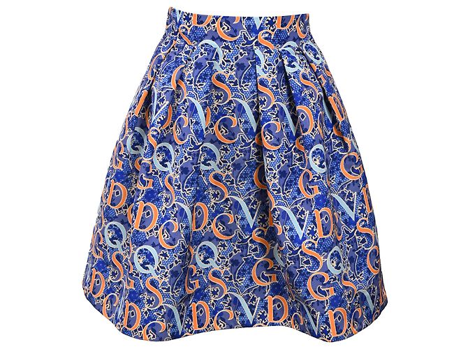 Saia mini godê estampada Mary Katrantzou em viscose multicolorida Multicor