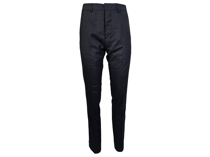 Ami Slim-Fit Trousers in Navy Blue Wool