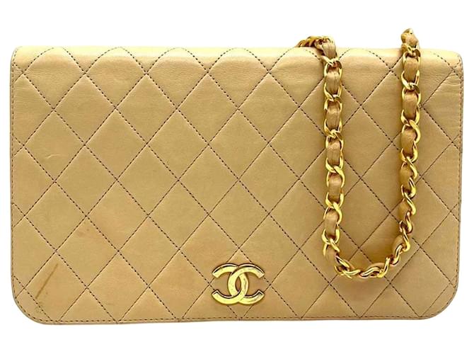 Chanel Wallet On Chain Beige Leather  ref.1774870