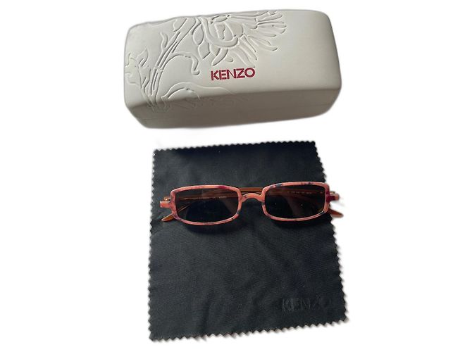 Kenzo Rectangular Sunglasses Brown Pink Plastic