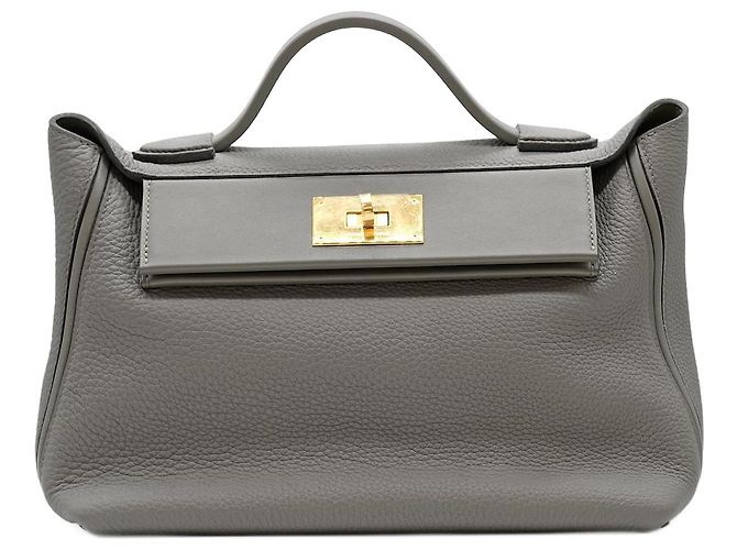 Hermès 24/24 Etain Togo Leather Bag Grey