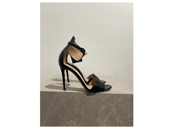 GIANVITO ROSSI Sandales T.EU 37.5 Cuirs exotiques Noir
