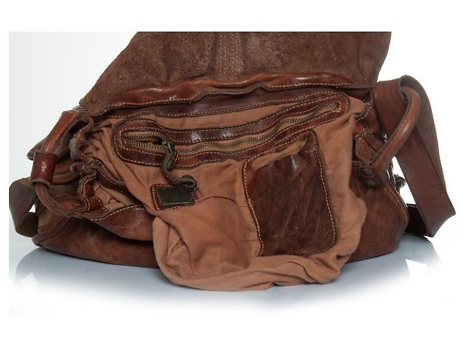 Sac messager en cuir marron CampoMaggi