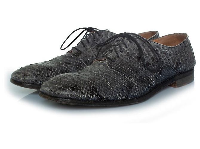 Autre Marque Maison Margiela, graue Python Schnürschuhe 