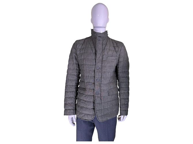 Herno Green Linen Down Jacket