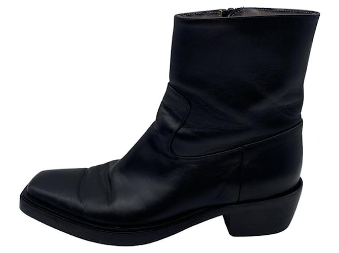Autre Marque GIA COUTURE  Ankle boots T.EU 38 Leather Black  ref.1776293