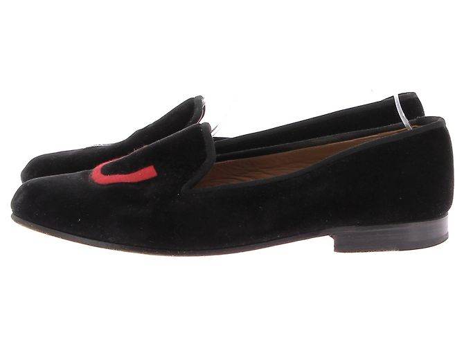 STUBBS & WOOTTON  Flache Schuhe T.US 9 Samt Schwarz