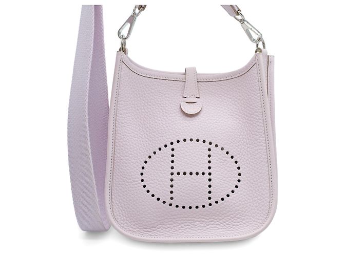 Evelyne Bolsa Hermès Mini Evelyn 16 em couro Clemence Rosa