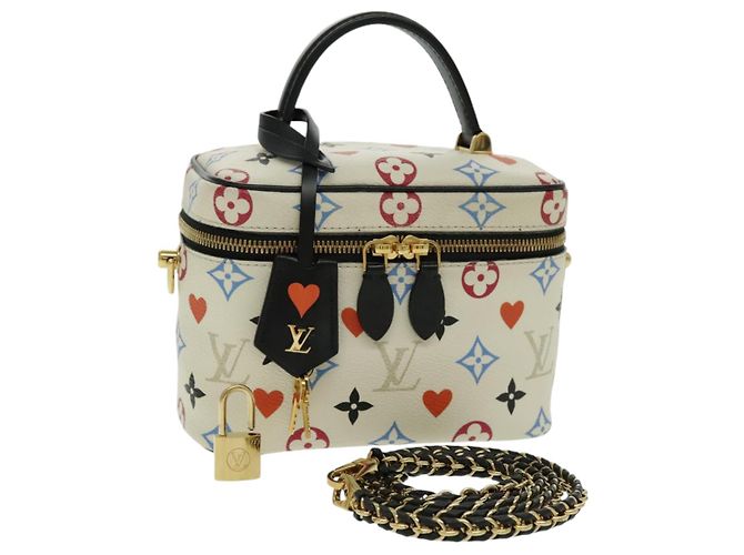 LOUIS VUITTON Monogram Game On Vanity PM Handtasche Weiß M57458 LV Auth 95384SA